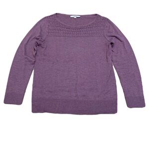 Cleo Petites Purple Knit Sweater with Yoke Detail - Size M/M